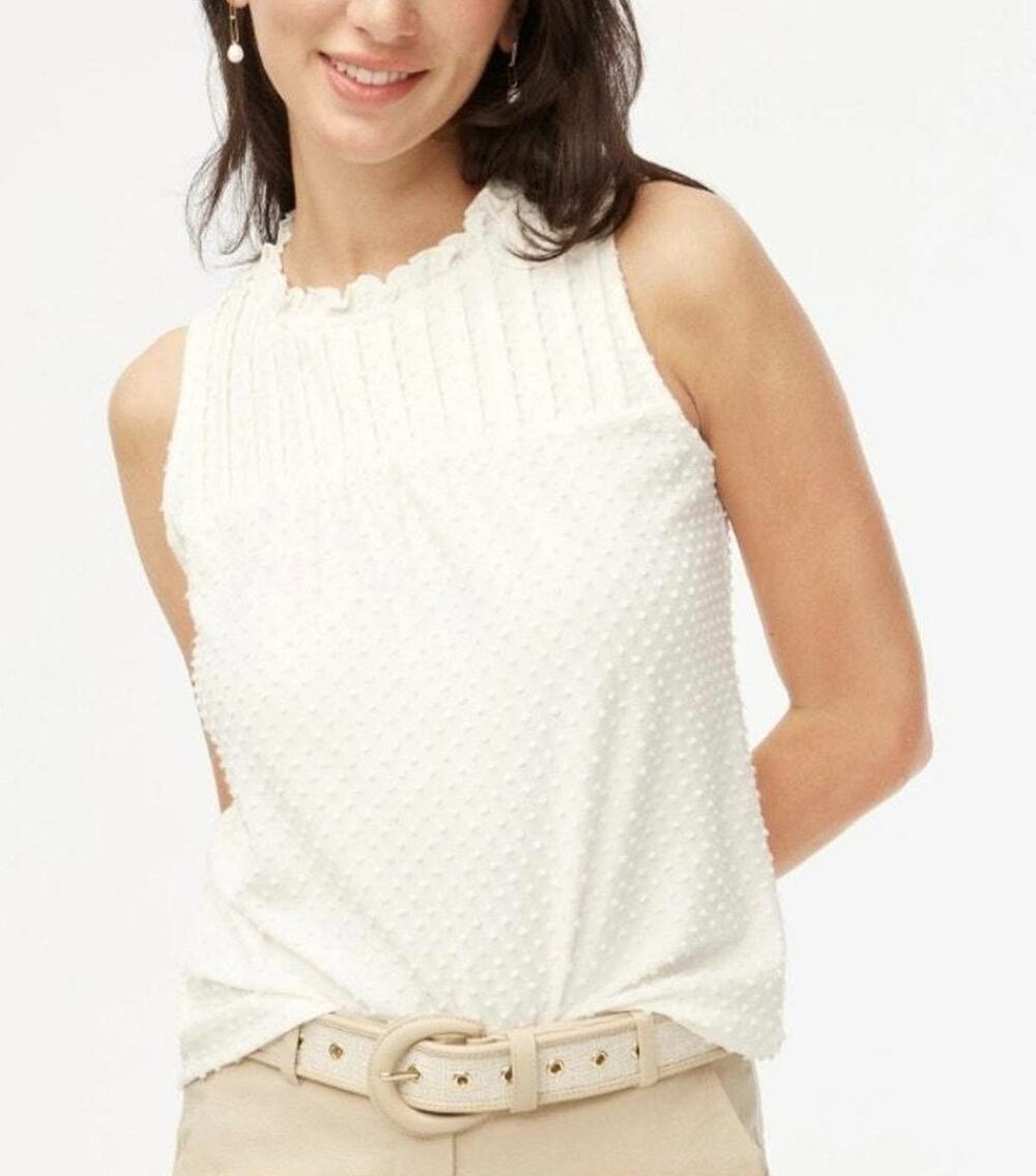 J. Crew Factory Clip-Dot Tank Top in Ivory Size Small